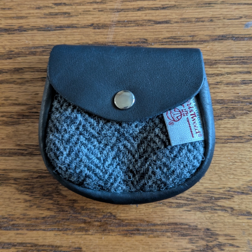 Harris Tweed Wool & Leather Coin Purse | Made In Scotland | NWOT